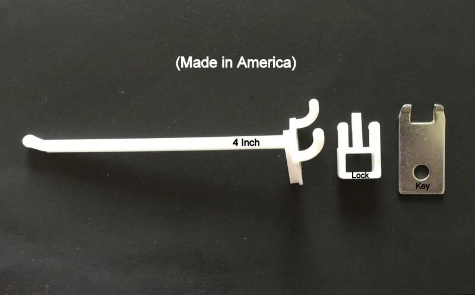 (500 PACK) 4 Inch Locking White Plastic Peg Hooks Fit 1/8-1/4 Pegboard ...