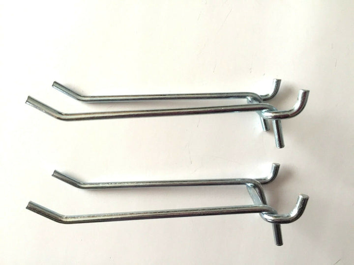 (2 Pack) 6"  Metal Peg Tool Holder Garage Shelf Hanger for 1/8" & 1/4" Pegboard
