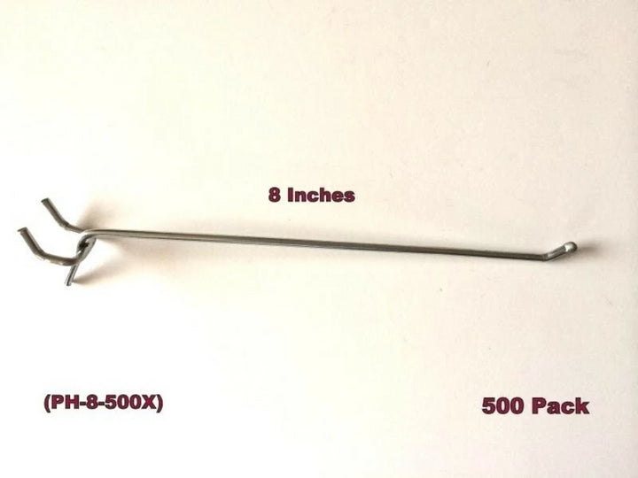 (500 PACK) USA Made 8 Inch Metal Peg Kit. Garage Shelf Hanger Pegboard Hooks