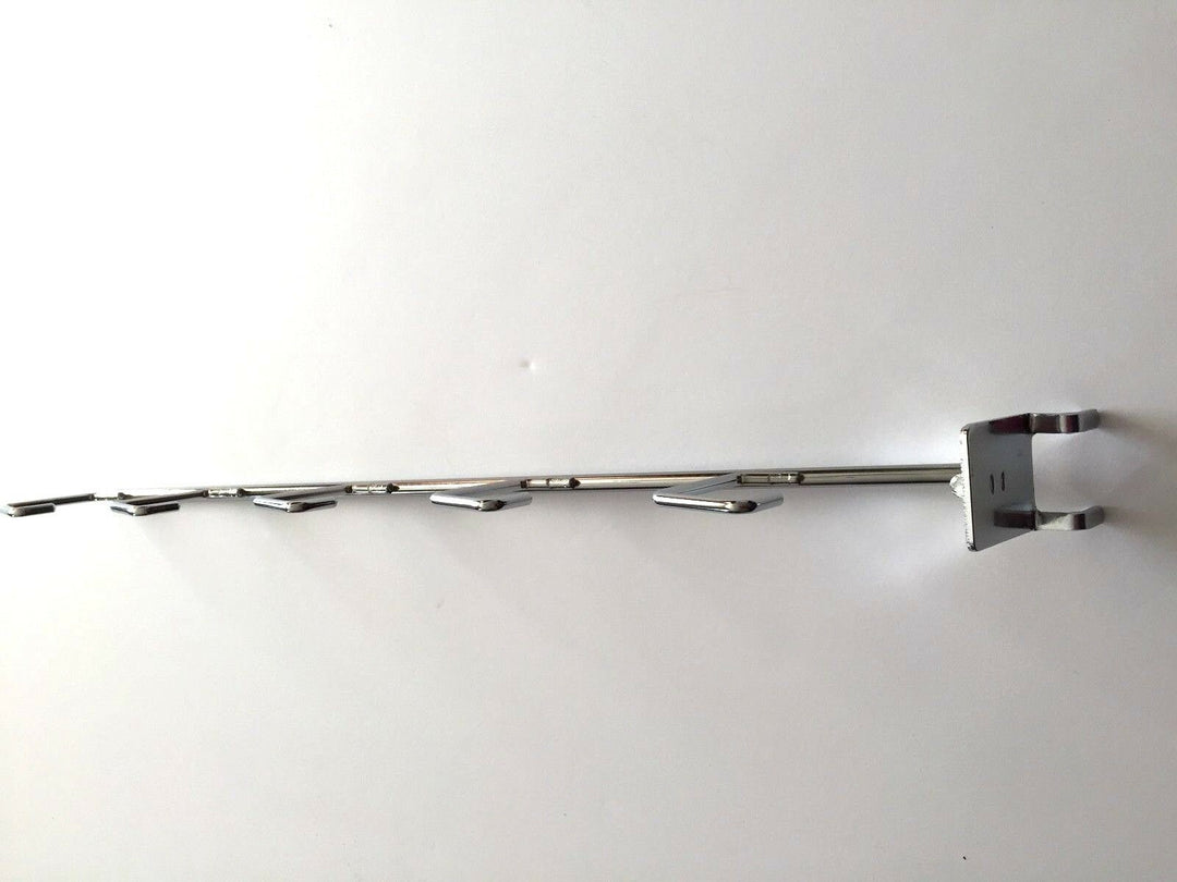 (2 Pack) Store Display Chrome Waterfall 5 Hook Rod Mounts Directly onto Pegboard