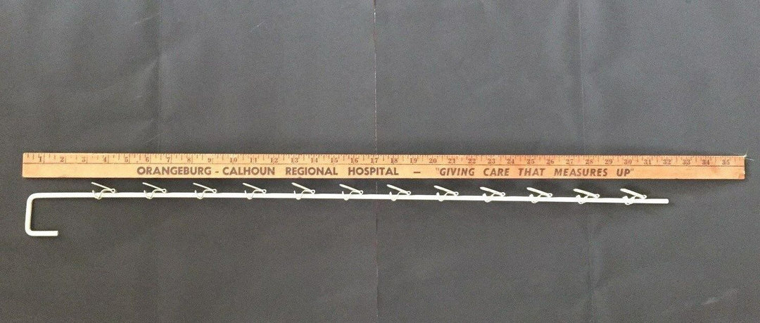 (4 Pack) Metal Display Shelf Hanger - Over Door 12 Hook Clip Strip 32" Long