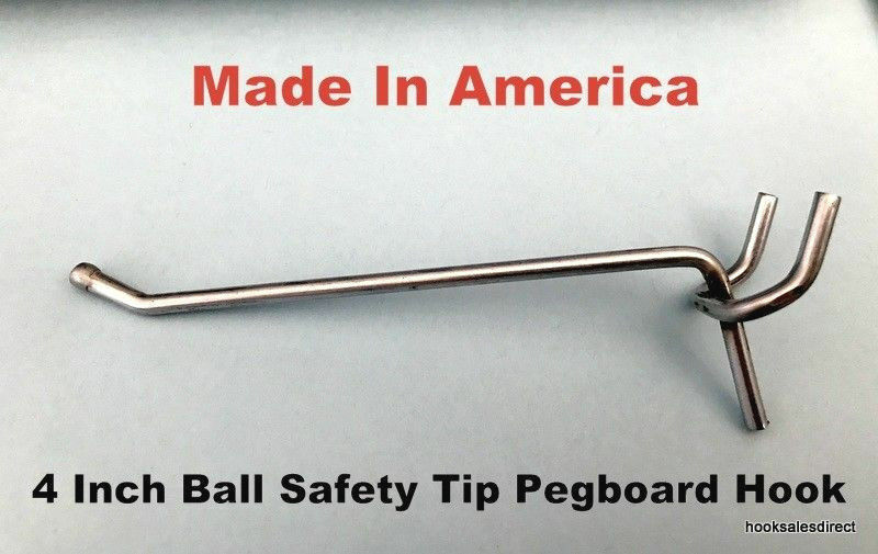 Metal Pegboard Hooks For Retail / Storage / Garage / Store Display, Made In USA