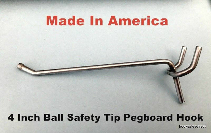 Metal Pegboard Hooks For Retail / Storage / Garage / Store Display, Made In USA