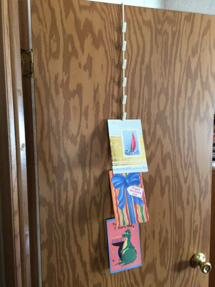 (4 Pack) Metal Display Shelf Hanger - Over Door 12 Hook Clip Strip 32" Long