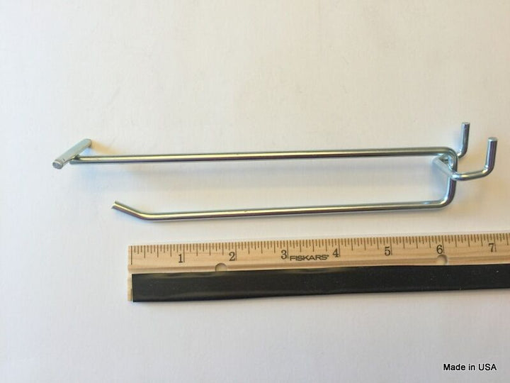 100 PACK 6" Flip Scan™ Metal Peg Hooks w/Label Holder 3/16" &1/4" Pegboard