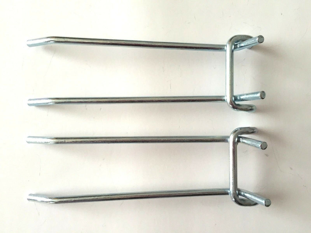 (2 Pack) 6"  Metal Peg Tool Holder Garage Shelf Hanger for 1/8" & 1/4" Pegboard