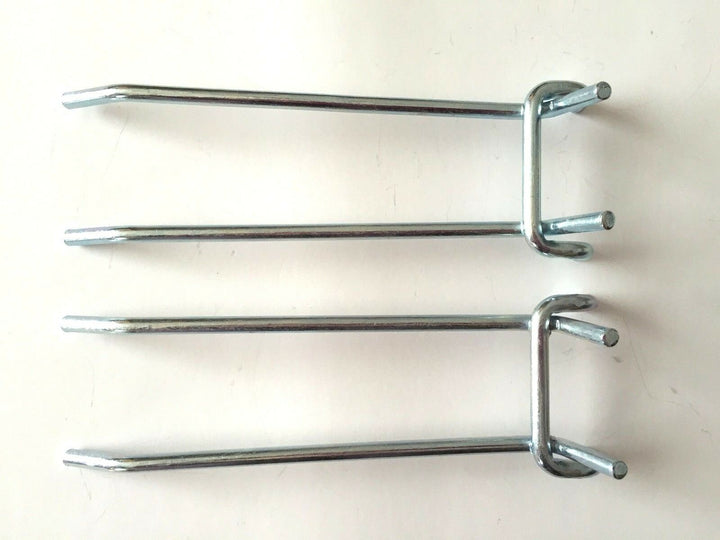 (2 Pack) 6"  Metal Peg Tool Holder Garage Shelf Hanger for 1/8" & 1/4" Pegboard