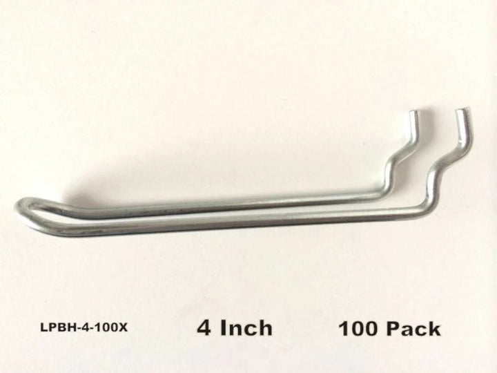 (500 PACK) 4" Looped Metal Peg Hooks w/Elevated Tip Fits 1/8 & 1/4 Pegboard