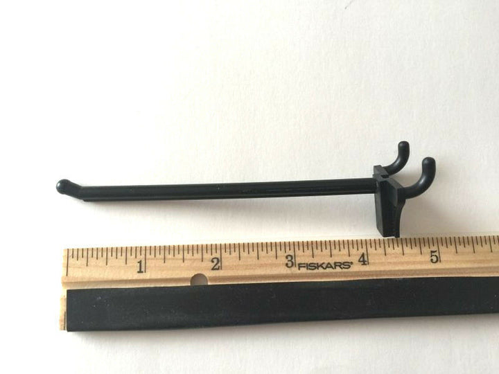 (50 PACK) 4 Inch Black Plastic Peg Hooks For 1/8'" & 1/4" Pegboard (Made in USA)
