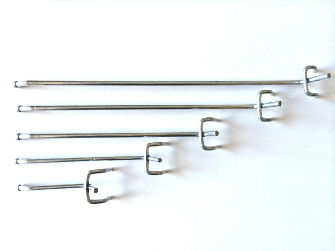 (50 Pack) Asst. Metal Pegboard Hooks-10 Ea. of 10, 8, 6, 4 & 2".Made in USA! Peg