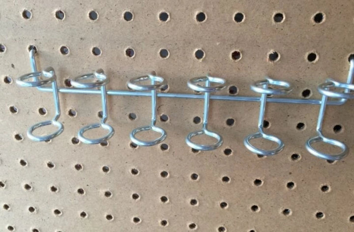(2 Pack) Metal Peg Tool Holder Garage Shelf Hanger for 1/8" to 1/4" Pegboard