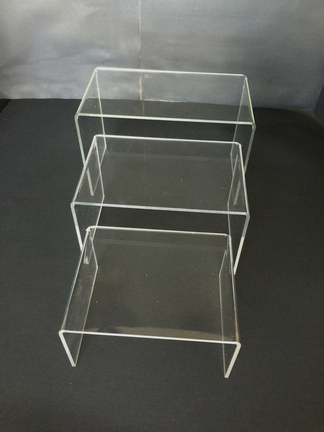 (3 Pack) Acrylic Plastic Clear Riser Display Stand 5 1/4", 6", 7 1/4 " Fixtures Jewelry