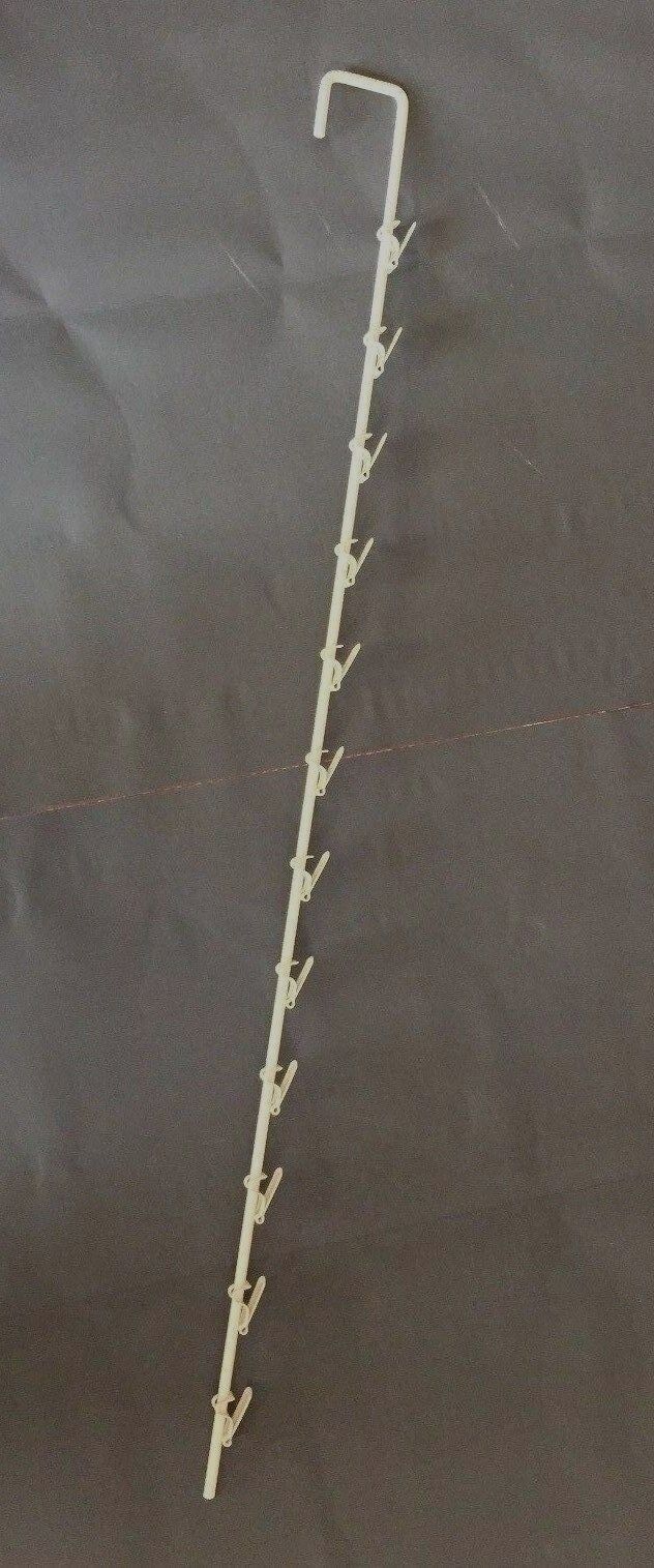 (One) Metal Retail Display Shelf Hanger - Over Door 12 Hook Clip Strip 32" Long.