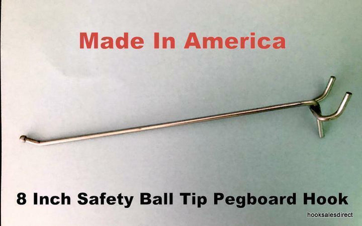 Metal Pegboard Hooks For Retail / Storage / Garage / Store Display, Made In USA