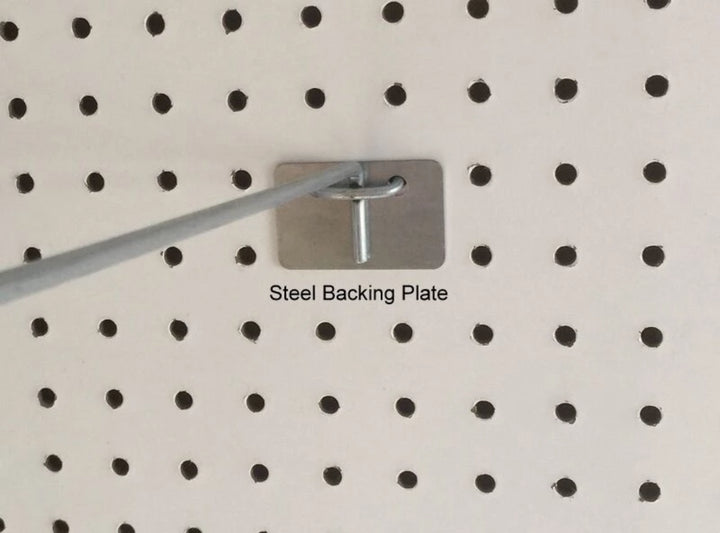 (50 Pack) Peg Hook Steel Backing Plate for Reinforcement of Pegboard Hooks